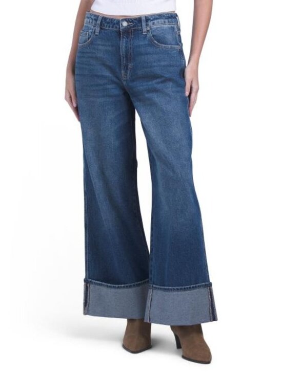 Hidden Denim - HIDDEN Clean Classic Oversize Cuffed Hem Wide Leg Jeans